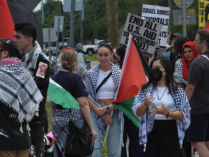 Pro-Palestine protesters against Joe Biden in Tampa