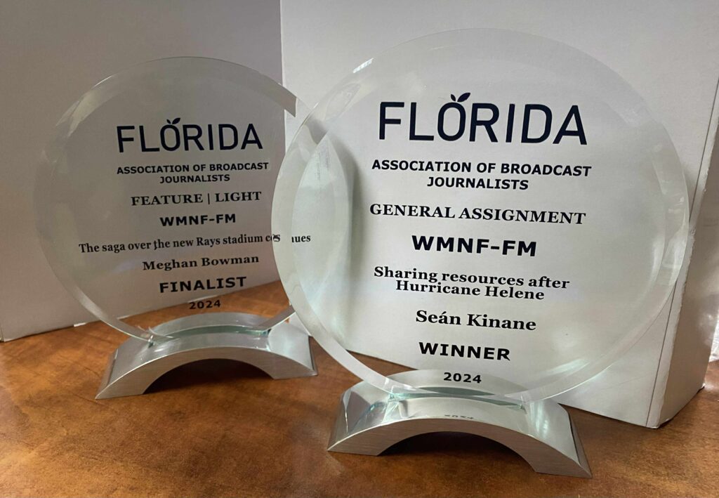 WMNF awards from Florida Association of Broadcast Journalists 2024
