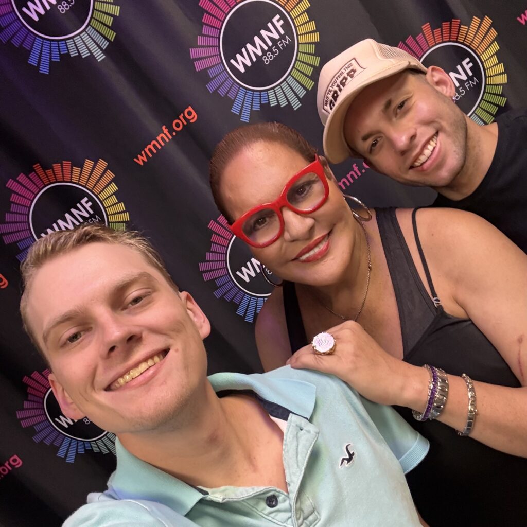 Show hosts Chris Gorman and Esme Russell joined by Edson Abadia, otherwise known as Mr. Sissy Gripp.