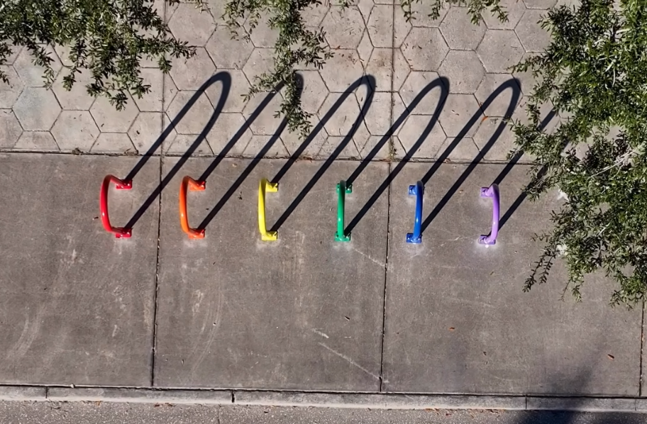 After being forced to remove rainbow crosswalks, St. Pete installs pride-themed bike racks