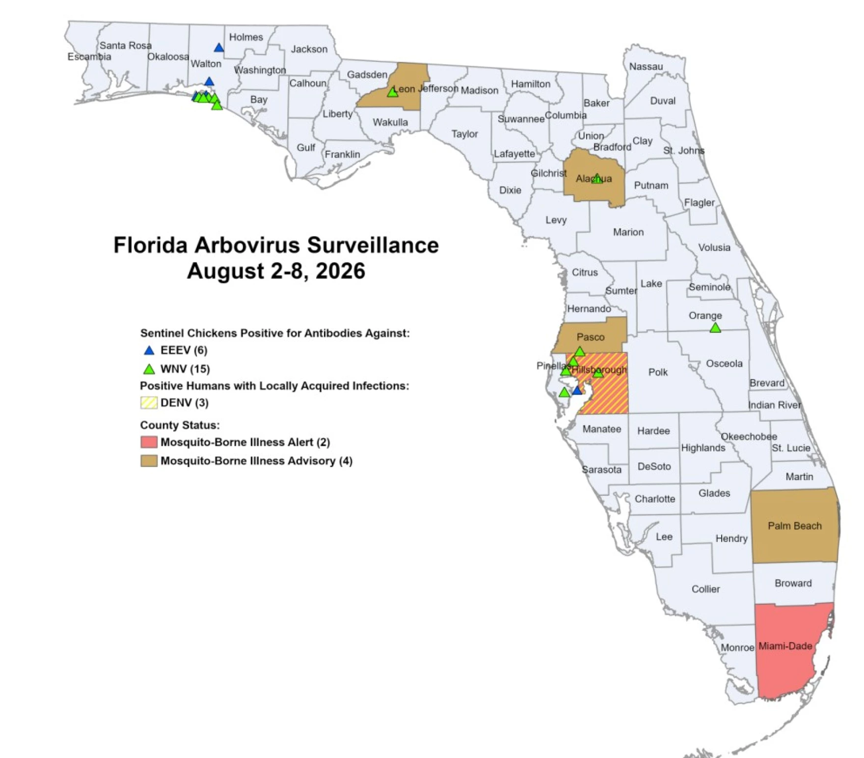 Mosquito health alerts are in effect in Hillsborough, Pasco and other Florida counties